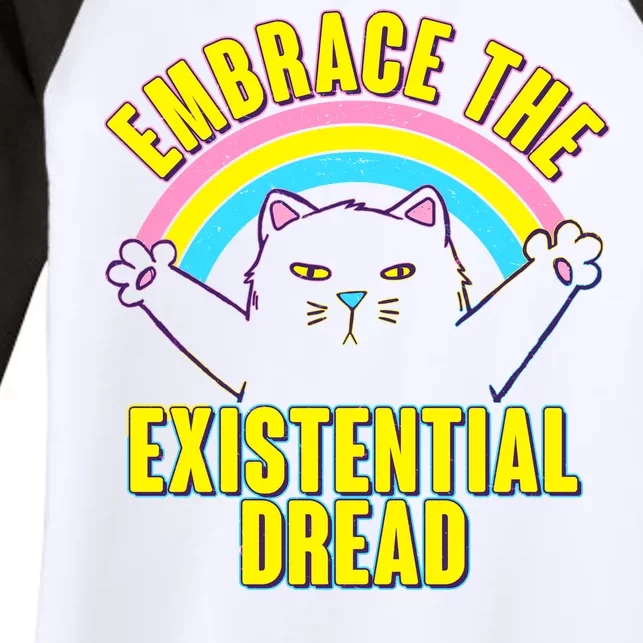 Embrace The Existential Dread Cat Women's Tri-Blend 3/4-Sleeve Raglan Shirt