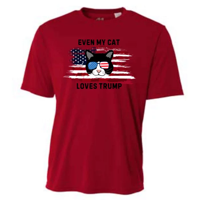 Even My Cat Loves Trump The Felon 2024 Us Election Funny Gift Cooling Performance Crew T-Shirt