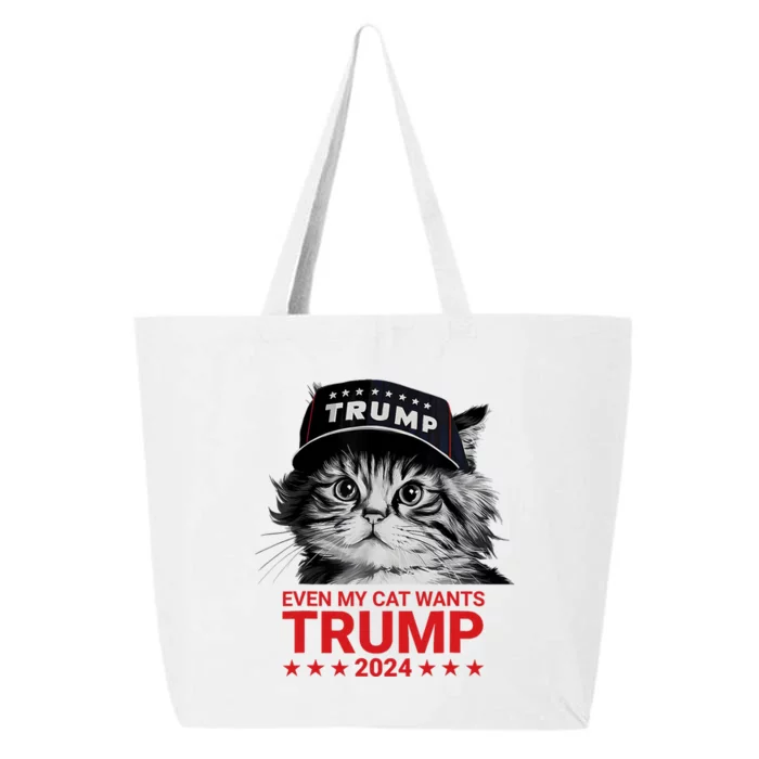 Even My Cat Wants Trump 2024 Funny American Cat Pro Trump 25L Jumbo Tote