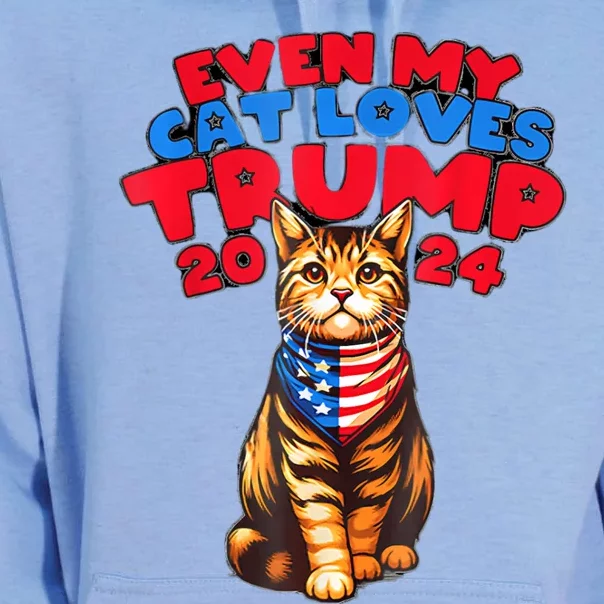 Even My Cat Loves Trump Usa Flag Election Trump Support Unisex Surf Hoodie