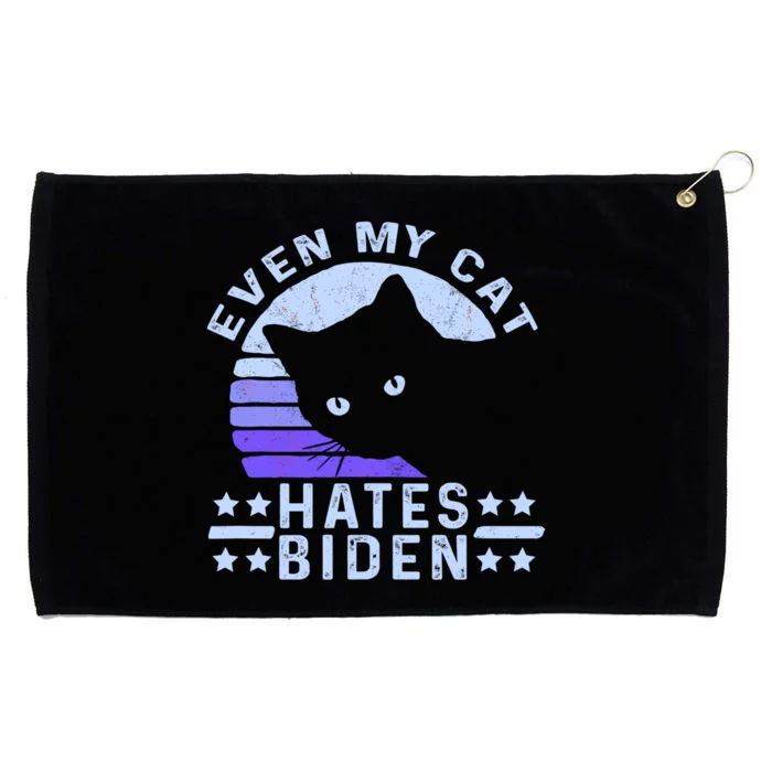 Even My Cat Hates Biden Funny Anti Biden Grommeted Golf Towel