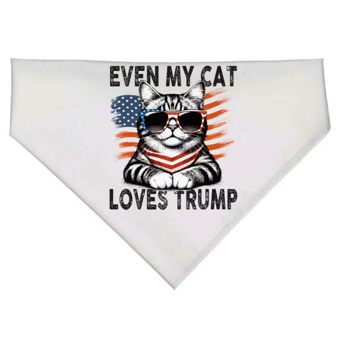 Even My Cat Loves Trump Patriotic American Flag Sunglasses USA-Made Doggie Bandana