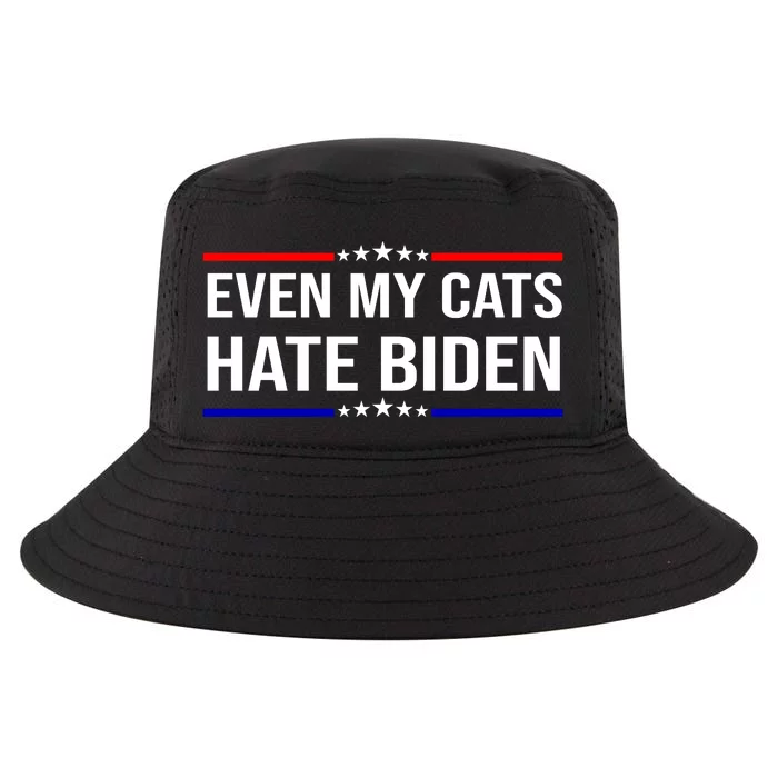 Even My Cats Hate Biden Funny Anti Biden FJB Cool Comfort Performance Bucket Hat