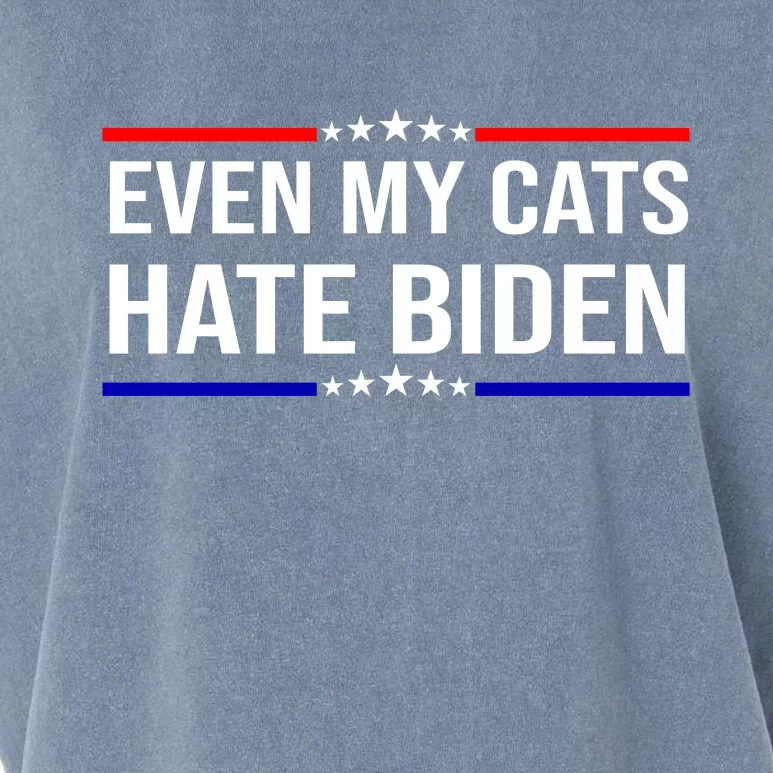 Even My Cats Hate Biden Funny Anti Biden FJB Garment-Dyed Women's Muscle Tee