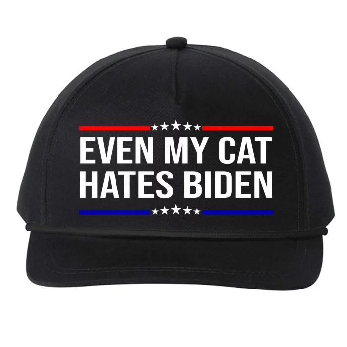 Even My Cat Hates Biden Funny Anti Biden FJB Snapback Five-Panel Rope Hat