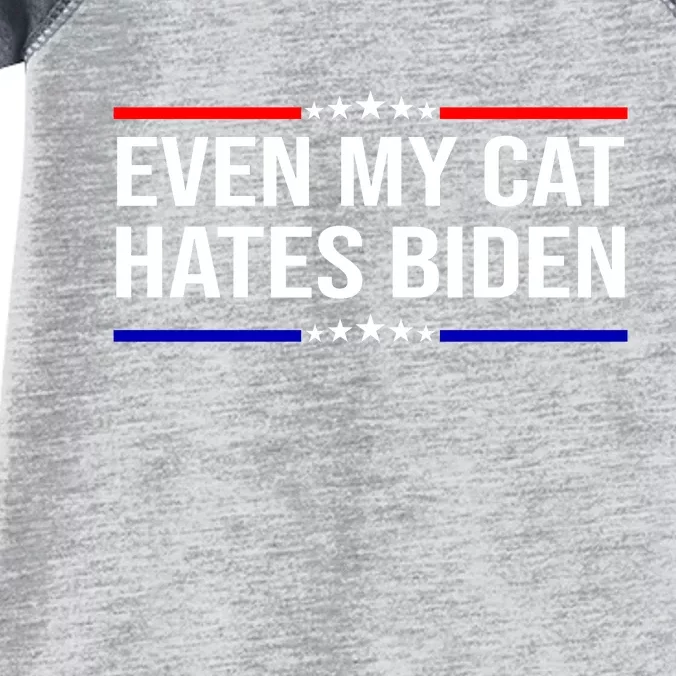 Even My Cat Hates Biden Funny Anti Biden FJB Infant Baby Jersey Bodysuit