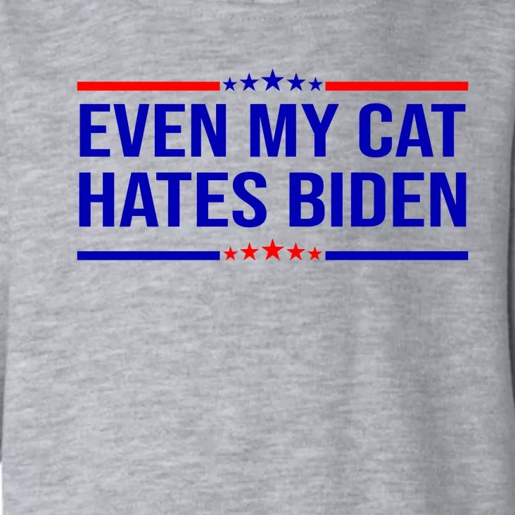 Even My Cat Hates Biden Funny Anti Biden FJB Toddler Hoodie