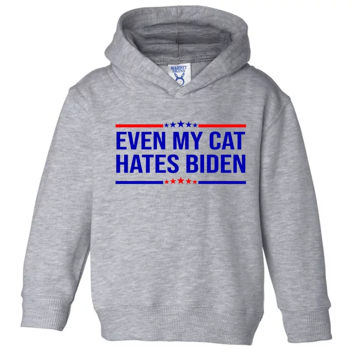 Even My Cat Hates Biden Funny Anti Biden FJB Toddler Hoodie