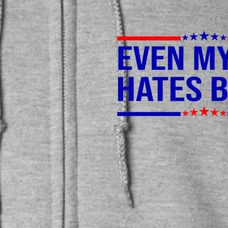 Even My Cat Hates Biden Funny Anti Biden FJB Full Zip Hoodie