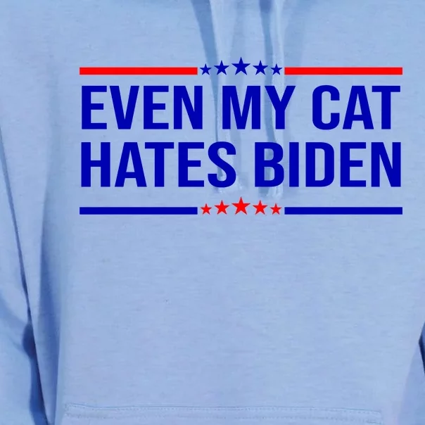 Even My Cat Hates Biden Funny Anti Biden FJB Unisex Surf Hoodie