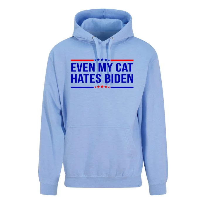 Even My Cat Hates Biden Funny Anti Biden FJB Unisex Surf Hoodie