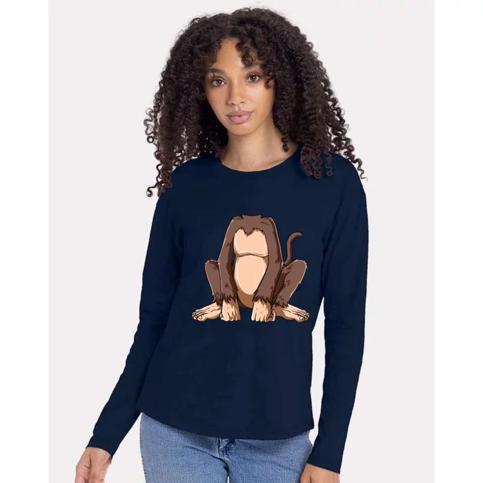 Easy Monkey Costume Monkey Body Headless Monkey Costume Womens Cotton Relaxed Long Sleeve T-Shirt