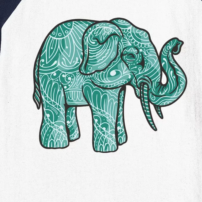 Elephant Mandala Cute Gift Baseball Sleeve Shirt