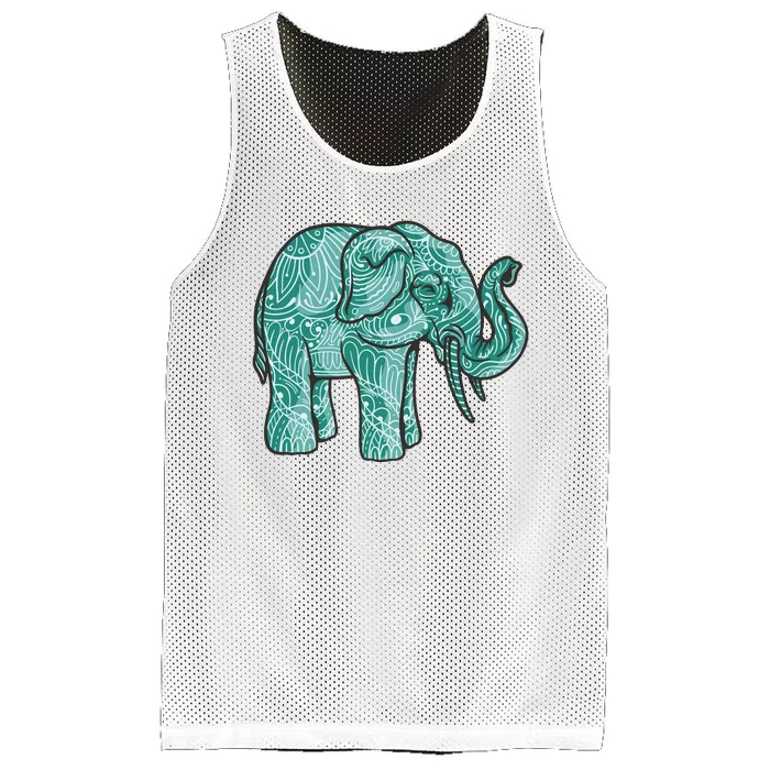 Elephant Mandala Cute Gift Mesh Reversible Basketball Jersey Tank