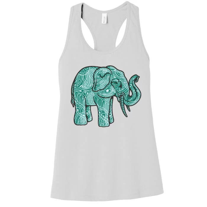 Elephant Mandala Cute Gift Women's Racerback Tank