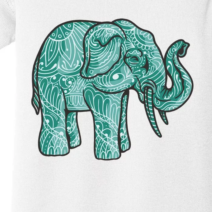 Elephant Mandala Cute Gift Baby Bodysuit