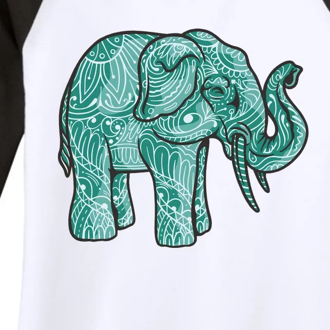 Elephant Mandala Cute Gift Women's Tri-Blend 3/4-Sleeve Raglan Shirt