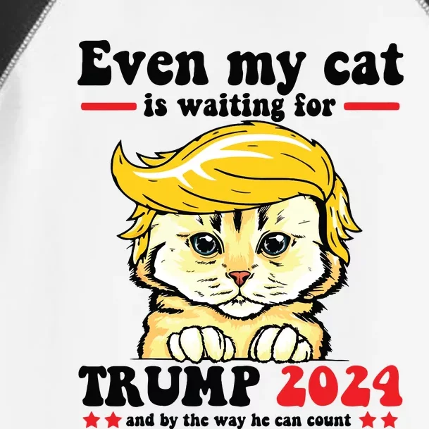 Even My Cat Is Waiting For Trump 2024 Toddler Fine Jersey T-Shirt