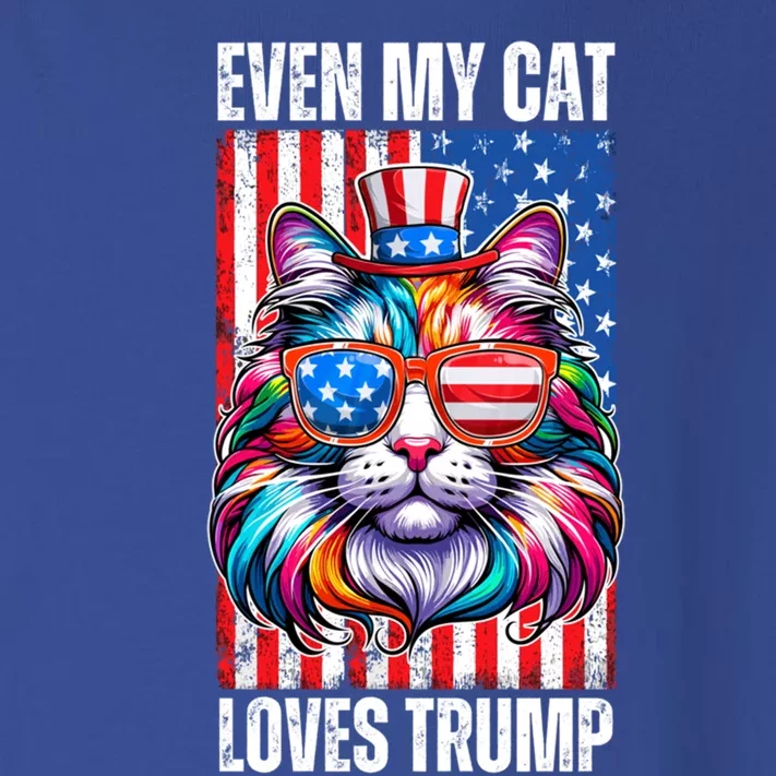 Even My Cat Loves Trump Usa Flag Election Trump Support Gift Toddler Long Sleeve Shirt