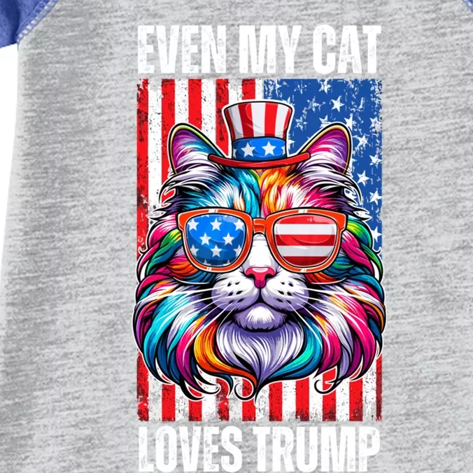 Even My Cat Loves Trump Usa Flag Election Trump Support Gift Infant Baby Jersey Bodysuit