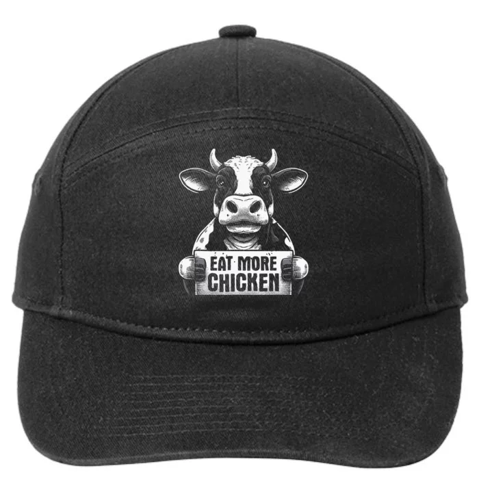 Eat More Chicken Funny Cow Beef Meat Bbq Lover 7-Panel Snapback Hat