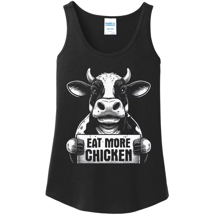 Eat More Chicken Funny Cow Beef Meat Bbq Lover Ladies Essential Tank