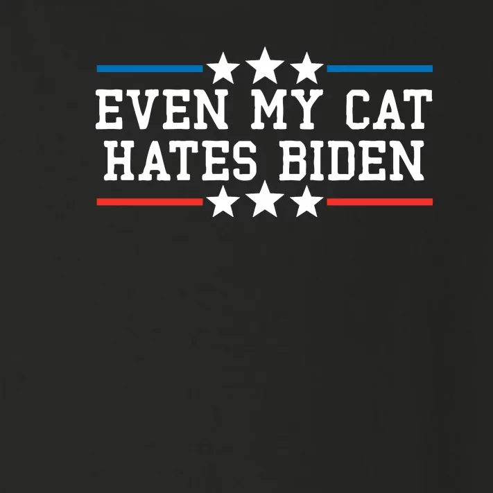 Even My Cat Hates Biden Funny Anti Biden FJB Toddler Long Sleeve Shirt