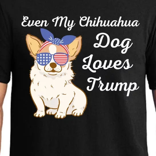 Even My Chihuahua Dog Loves Trump The Felon 2024 Us Election Gift Pajama Set