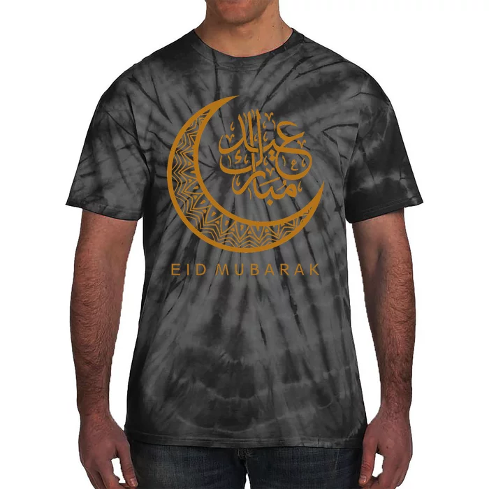 Eid Mubarak Crescent Moon Arabic Calligraphy Classic Tie-Dye T-Shirt