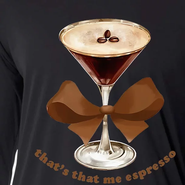 Espresso Martini Coffee Bow Graphic For Girl Women Cooling Performance Long Sleeve Crew