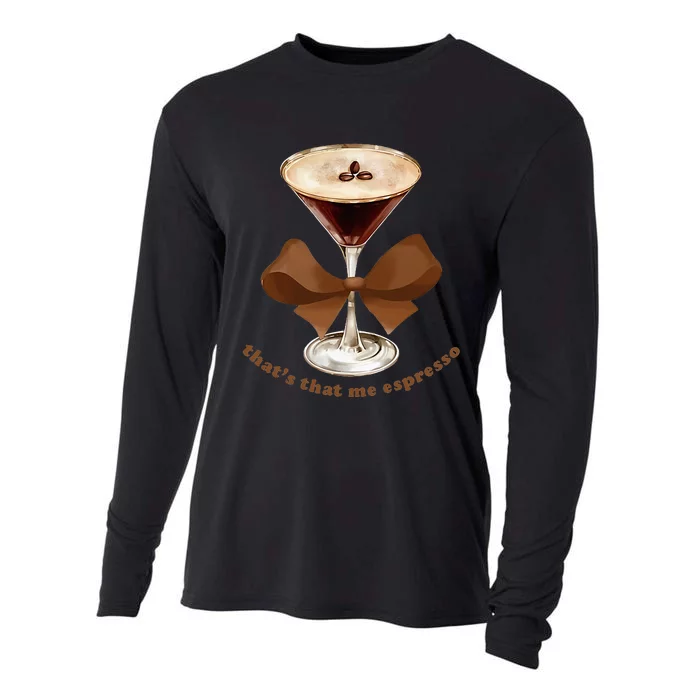 Espresso Martini Coffee Bow Graphic For Girl Women Cooling Performance Long Sleeve Crew