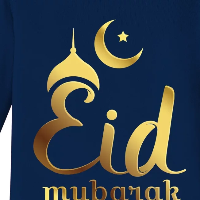 Eid Mubarak Celebrate With Unity For Muslims Eid Fitr Adha Cute Gift Baby Long Sleeve Bodysuit