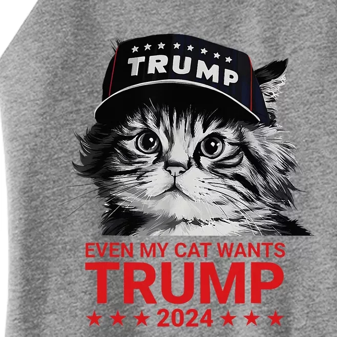 Even My Cat Wants Trump 2024 Women’s Perfect Tri Rocker Tank