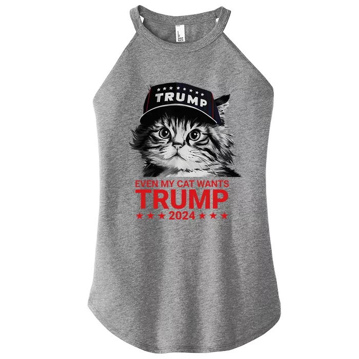 Even My Cat Wants Trump 2024 Women’s Perfect Tri Rocker Tank