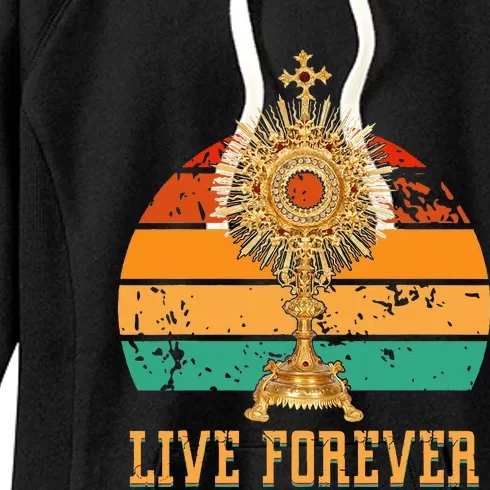 Eucharist Monstrance Catholic Church Lives That Forever Women's Fleece Hoodie