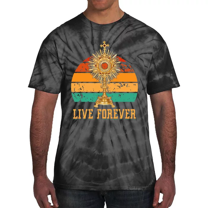 Eucharist Monstrance Catholic Church Lives That Forever Tie-Dye T-Shirt