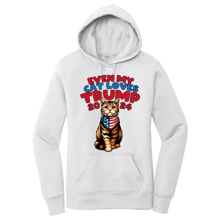 Even My Cat Loves Trump 2024 Women's Pullover Hoodie