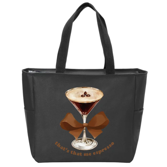 Espresso Martini Coffee Bow Zip Tote Bag