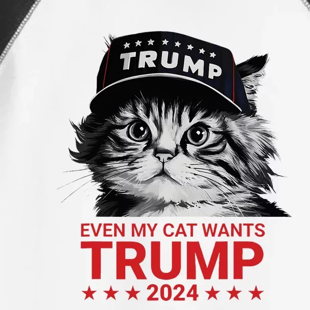 Even My Cat Wants Trump 2024 Funny American Cat Pro Trump Toddler Fine Jersey T-Shirt