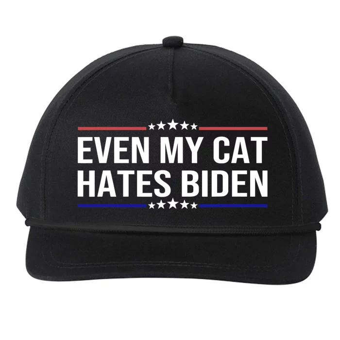 Even My Cat Hates Biden Funny Anti Biden Apparel Snapback Five-Panel Rope Hat