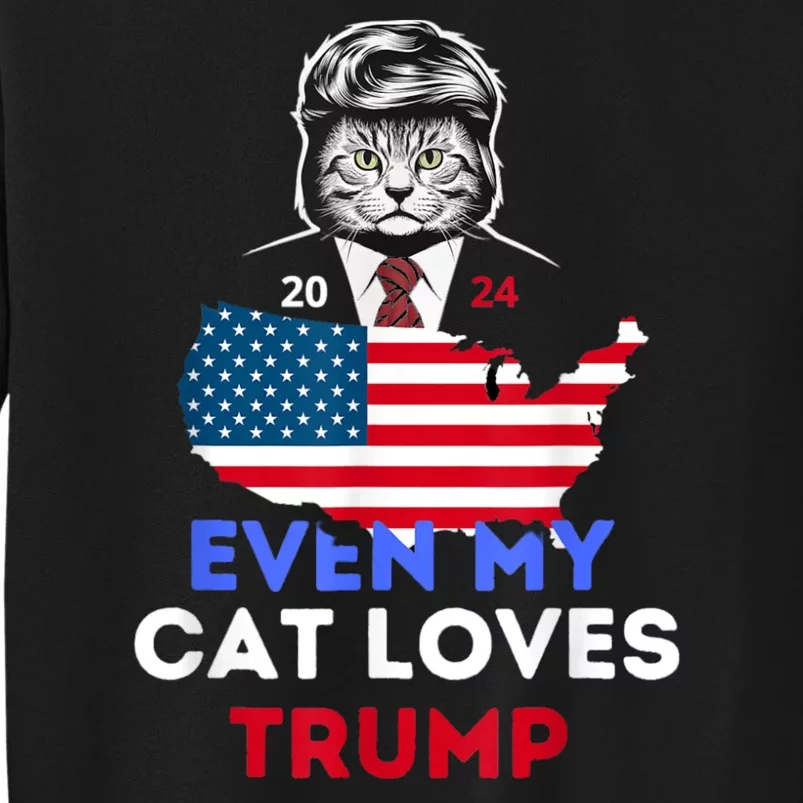 Even My Cat Loves Trump Usa Flag Election Trump Support Sweatshirt