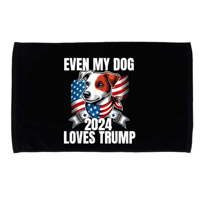 Even My Dog Loves Trump Usa Flag Election Trump Support Microfiber Hand Towel