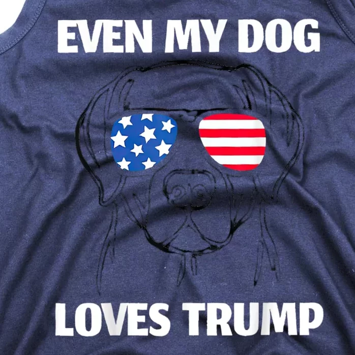 Even My Dog Loves Trump Usa Flag Election Trump Support Tank Top