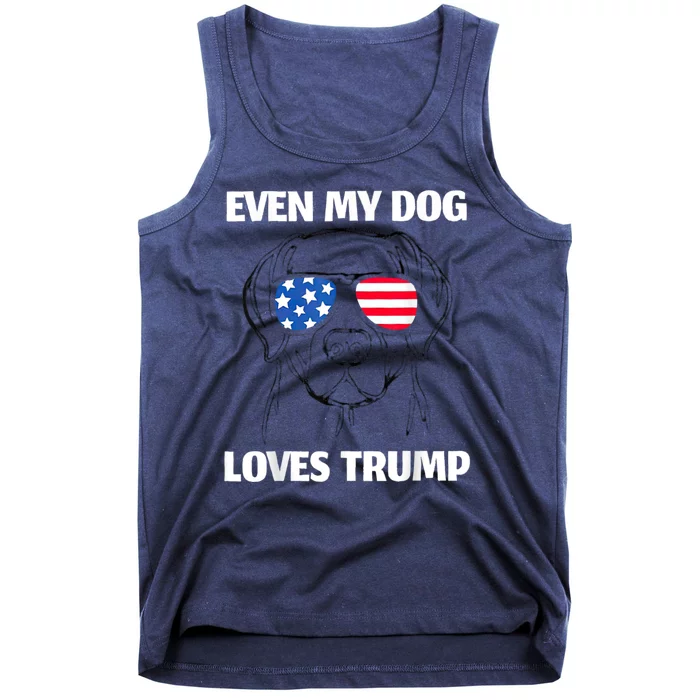 Even My Dog Loves Trump Usa Flag Election Trump Support Tank Top