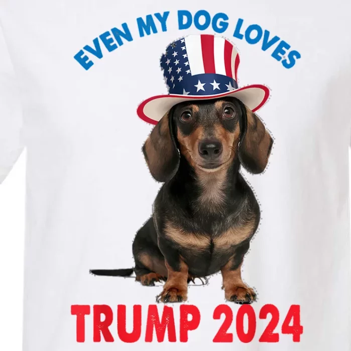 Even My Dog Loves Trump Usa Flag Election Trump Support Garment-Dyed Heavyweight T-Shirt