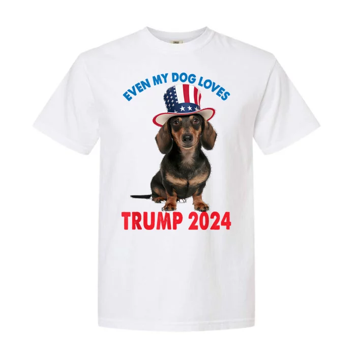 Even My Dog Loves Trump Usa Flag Election Trump Support Garment-Dyed Heavyweight T-Shirt