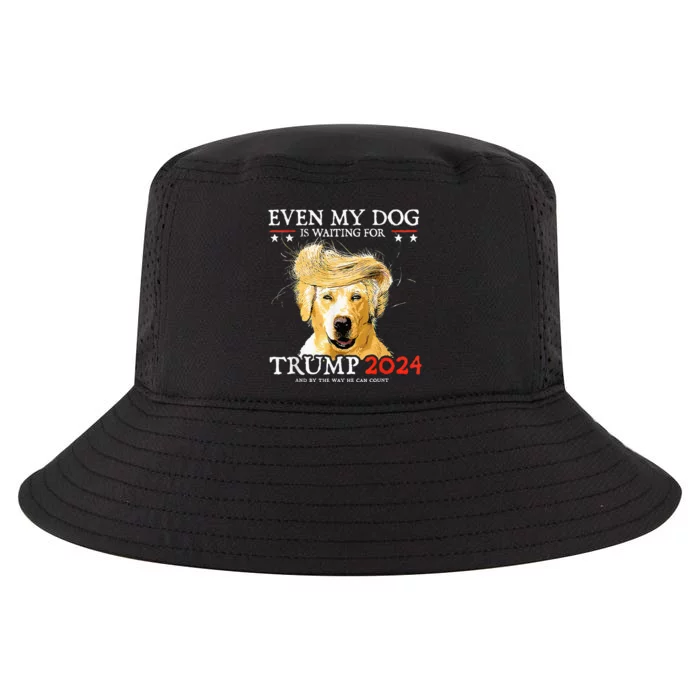 Even My Dog Is Waiting For Trump 2024 Funny Dog Cool Comfort Performance Bucket Hat