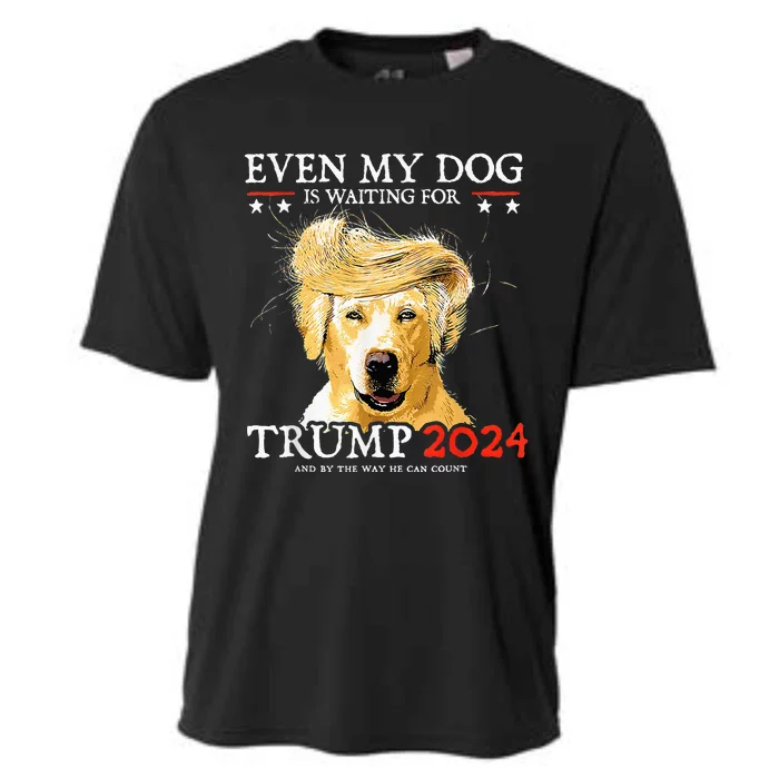 Even My Dog Is Waiting For Trump 2024 Funny Dog Cooling Performance Crew T-Shirt