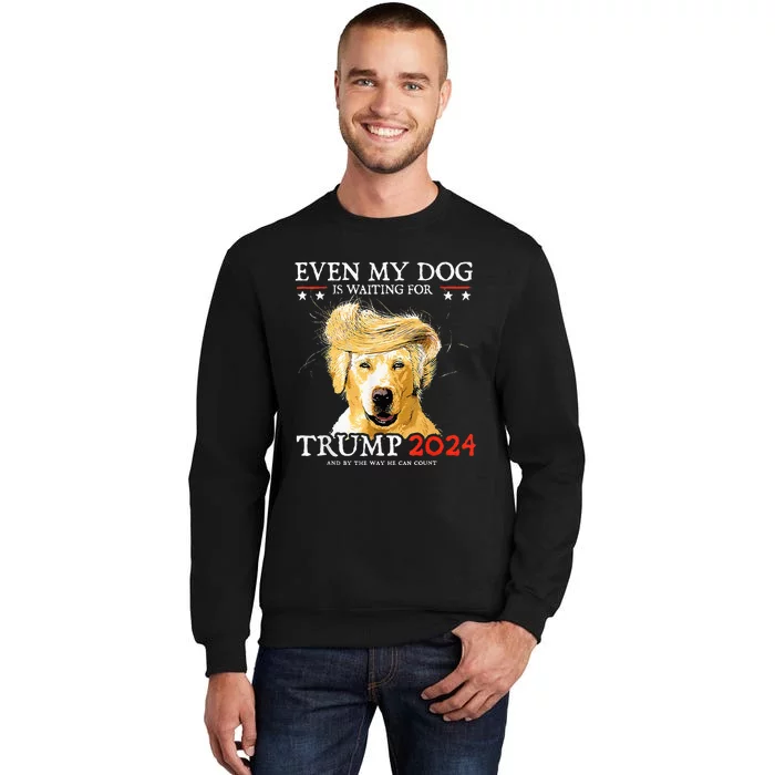 Even My Dog Is Waiting For Trump 2024 Funny Dog Sweatshirt