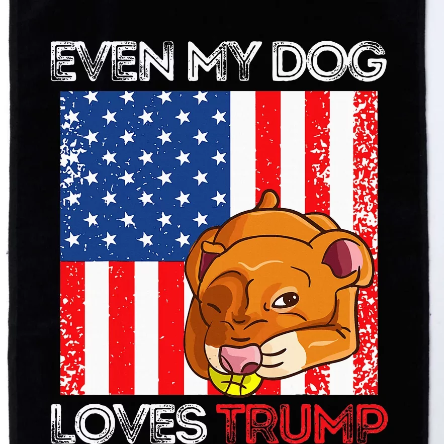 Even My Dog Loves Trump Pro Trump American Flag Retro Platinum Collection Golf Towel